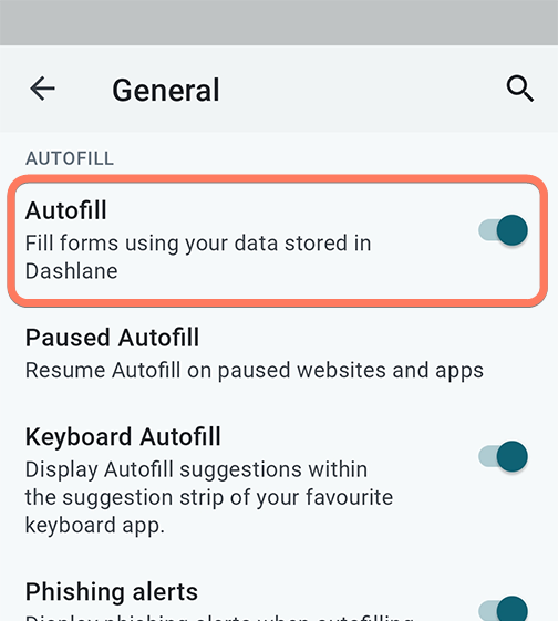 Autofill your data on Android – Dashlane