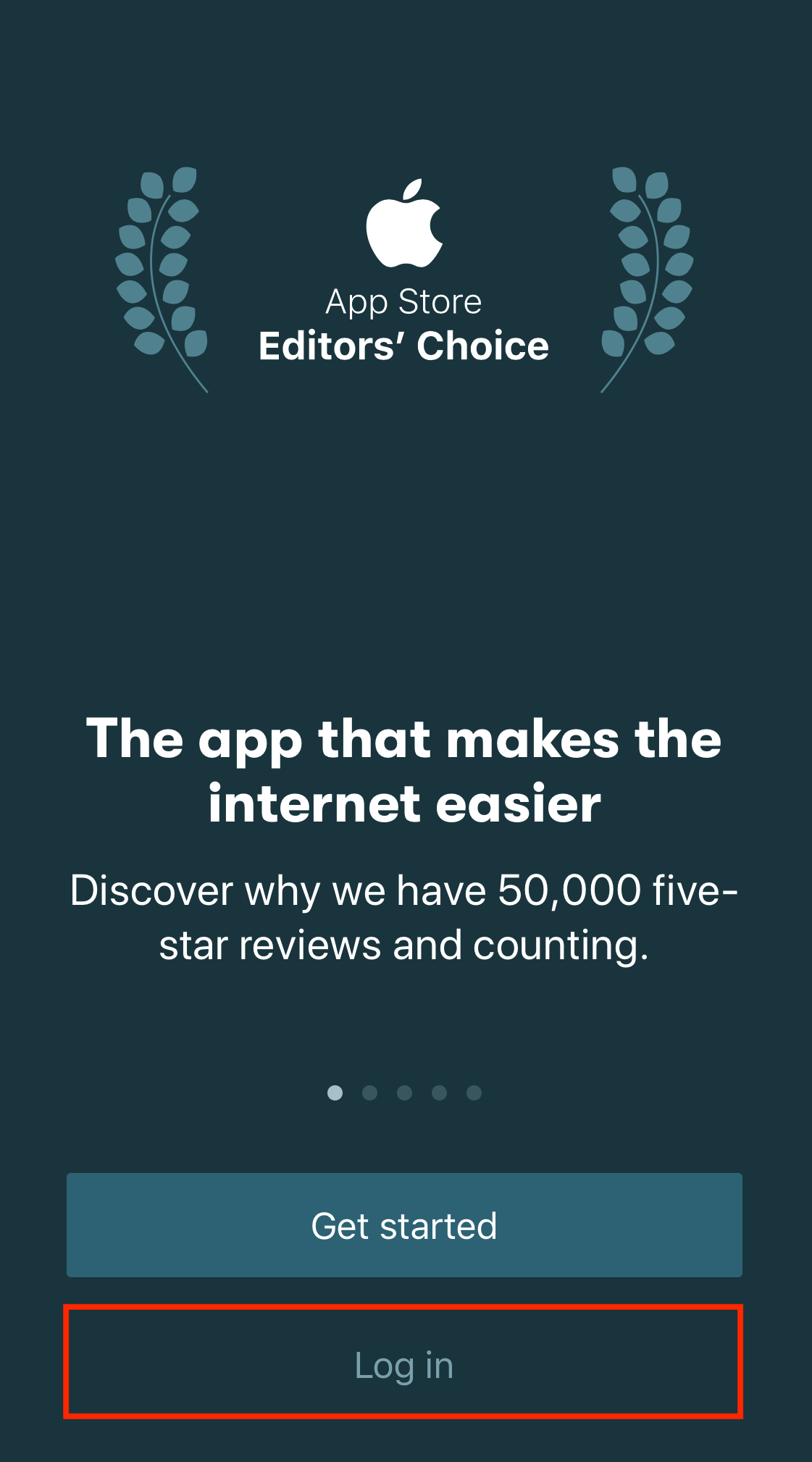 Startbildschirm unter iOS bei der Anmeldung