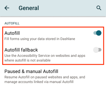 activer la saisie automatique pour les navigateurs d'appareils fonctionnant sous Android 8