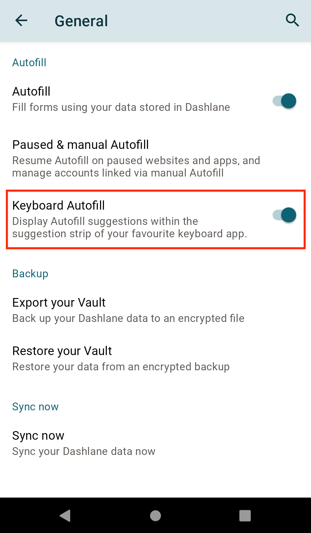 desactivar el llenado automático con teclado en dispositivos con Android 11