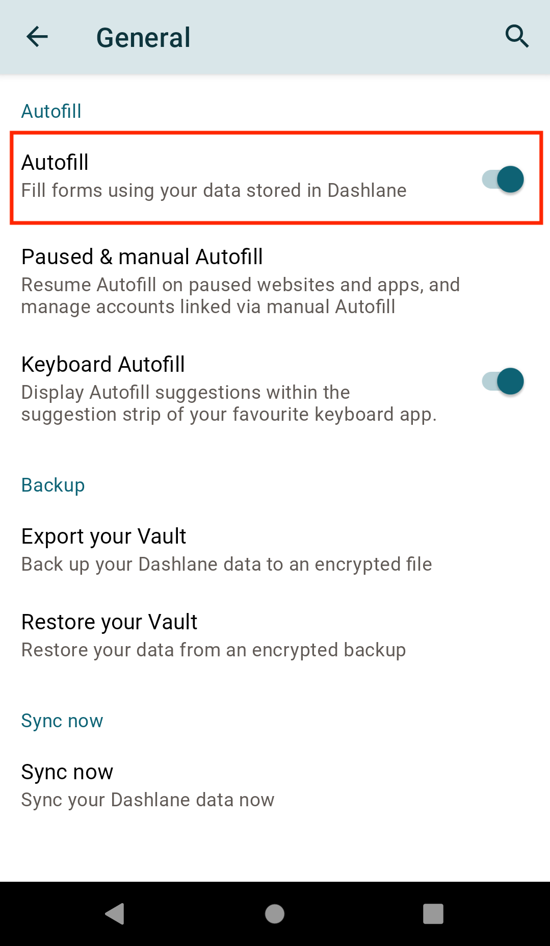 enable autofill on devices running Android 11