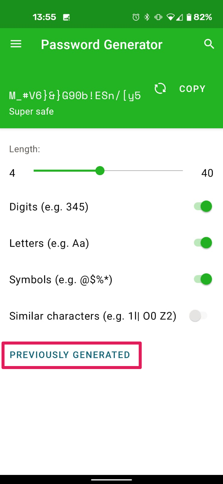 android password history image